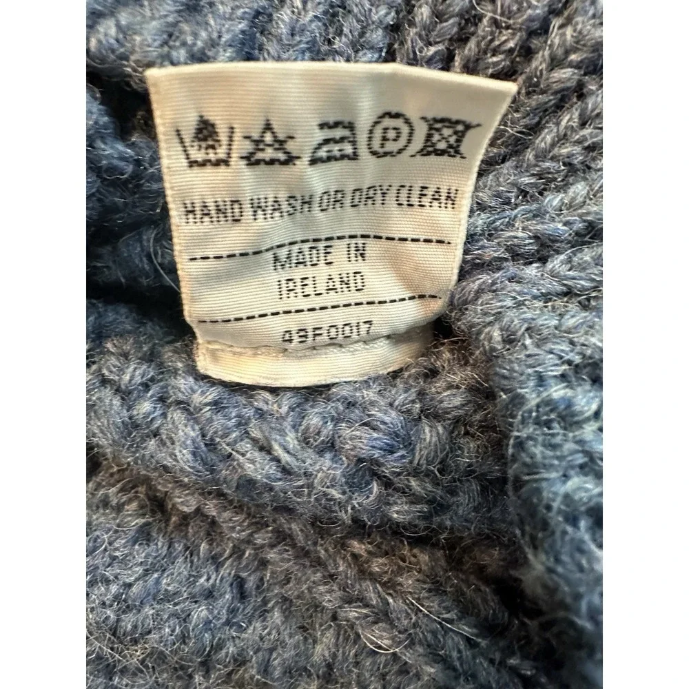 Appleseed's Womens 100%‎ Wool Cable Knit Sweater Pullover Made in Ireland Size S